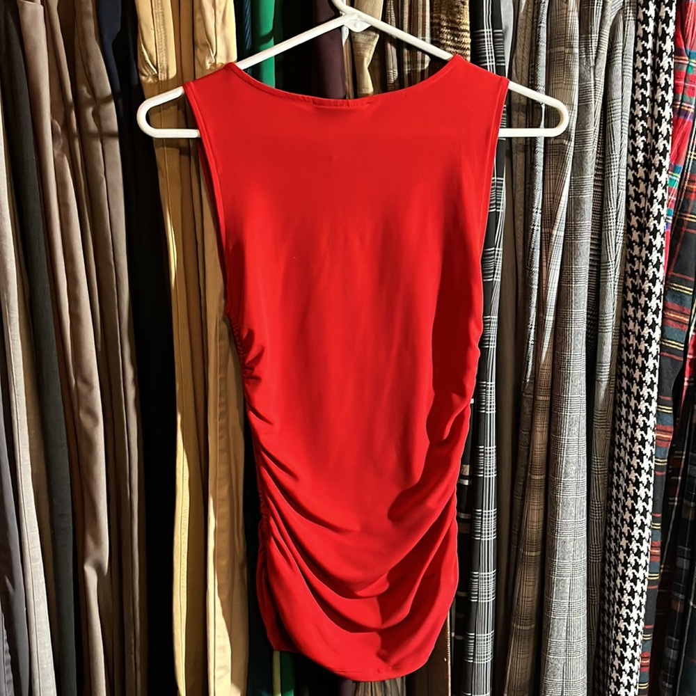 ✨Express Red ruched surplice tank top - Picture 6 of 6